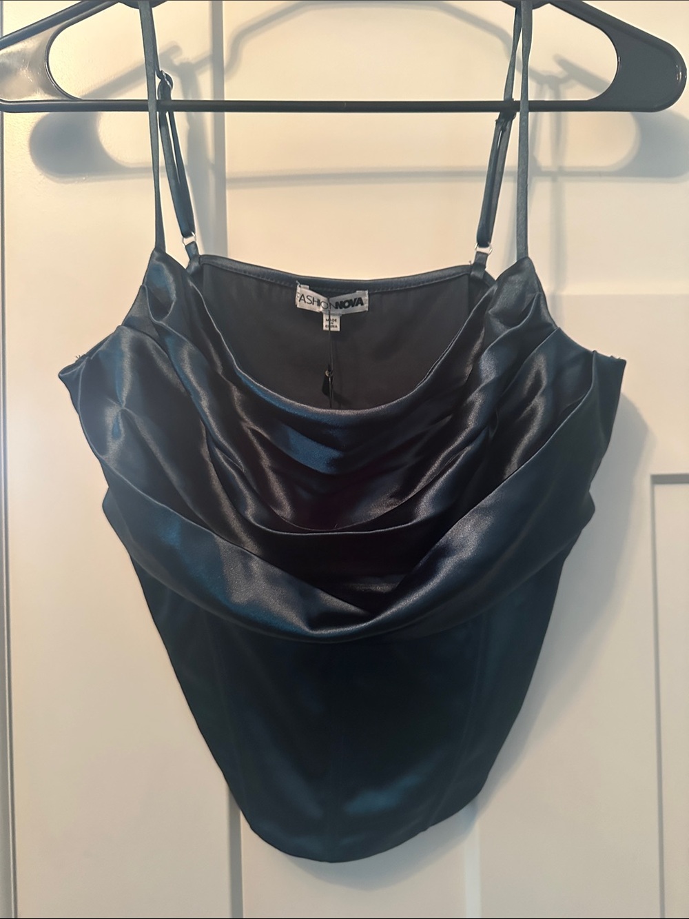ASHA NOVA Satin Cowl Neck Camisole - Deep Teal